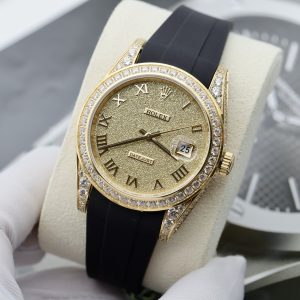 Rolex DateJust Customs Bezel CZ Stone Best Replica Watch 41mm (1)