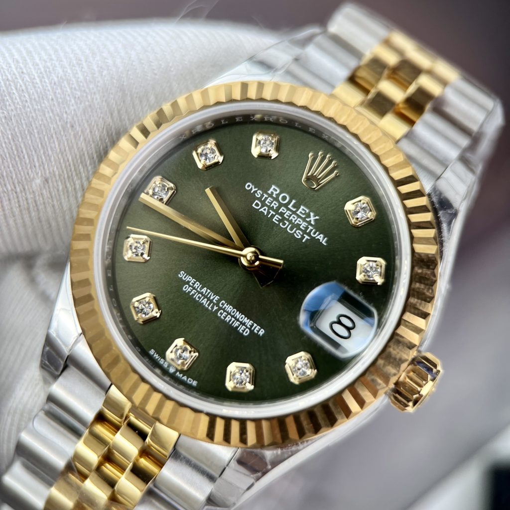 Rolex DateJust Green Dial Best Replica Watch Automatic Women 31mm (7)