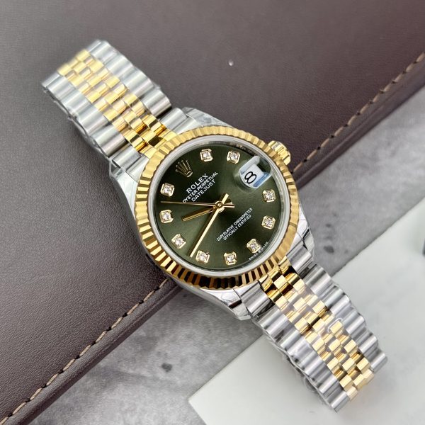 Rolex DateJust Green Dial Best Replica Watch Automatic Women 31mm (7)