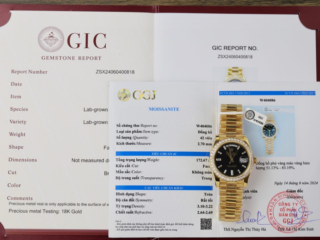 Rolex Day-Date 18K Gold Wrapped Customs Bezel Moissanite GM V3 40mm (1)