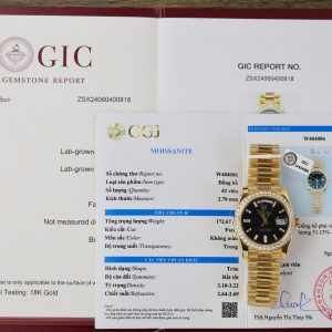 Rolex Day-Date 18K Gold Wrapped Customs Bezel Moissanite GM V3 40mm (1)