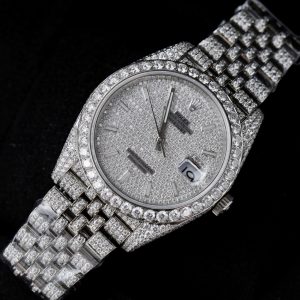 Rolex Iced Out Customs Full Moissanite Diamonds Best Replica 41mm (1)