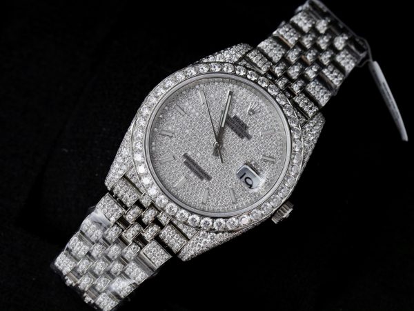 Rolex Iced Out Customs Full Moissanite Diamonds Best Replica 41mm (1)