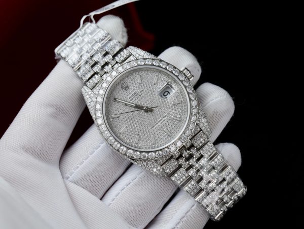 Rolex Iced Out Customs Full Moissanite Diamonds Best Replica 41mm (1)