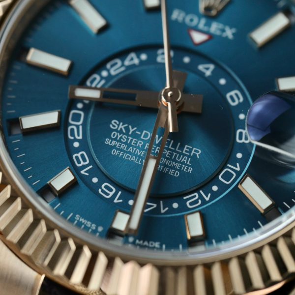 Rolex Sky-Dweller Gold Wrapped Blue Dial Best Replica 42mm (6)