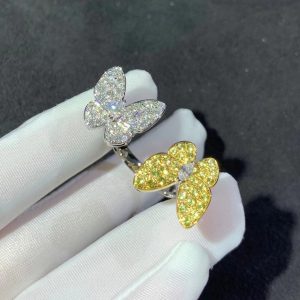 Van Cleef & Arpels Butterfly Ring Womens Custom Natural Diamond 18K Gold (2)