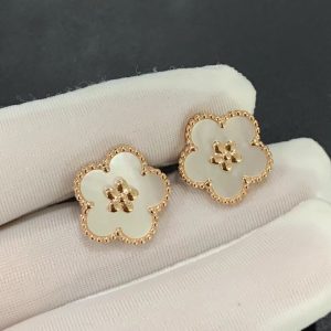 Van Cleef & Arpels Lucky Spring Earring Mother Of Pearl 18K Gold Custom (4)