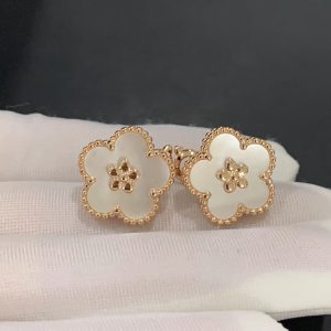 Van Cleef & Arpels Lucky Spring Earring Mother Of Pearl 18K Gold Custom (4)