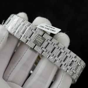 Audemars Piguet Iced Out Full Moissanite Diamonds Bezel Baguette 15400 41mm