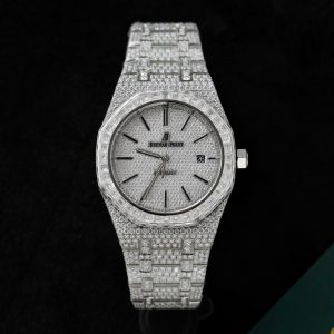 Audemars Piguet Iced Out Full Moissanite Diamonds Bezel Baguette 15400 41mm