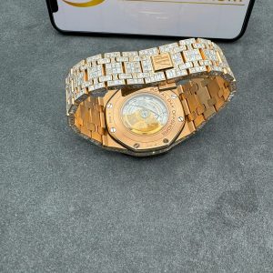 Audemars Piguet Solid Gold 18K Customs Full Diamonds Baguette Iced Out 41mm (2)