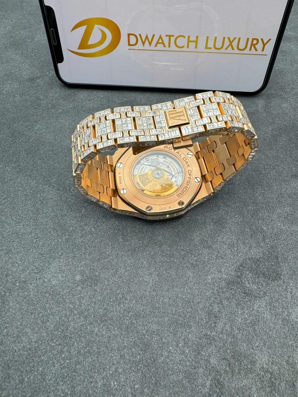 Audemars Piguet Solid Gold 18K Customs Full Diamonds Baguette Iced Out 41mm (2)