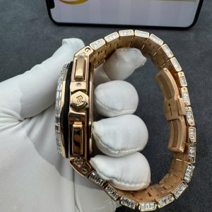 Audemars Piguet Solid Gold 18K Customs Full Diamonds Baguette Iced Out 41mm (2)