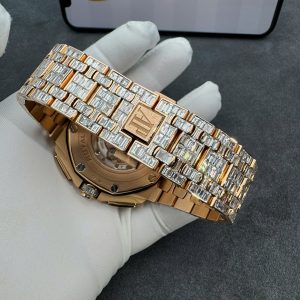 Audemars Piguet Solid Gold 18K Customs Full Diamonds Baguette Iced Out 41mm (2)