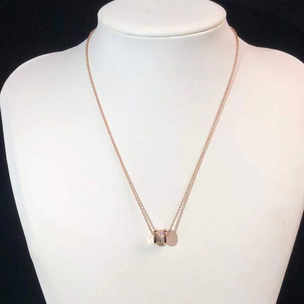 BVLGari B.Zezo1 Necklace Custom 18K Rose Gold Natural Diamond (2)