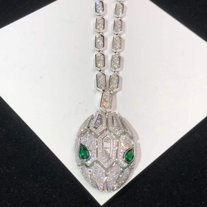 BVLGari Serpenti Necklace Gemstone Diamond 18K White Gold Custom (2)