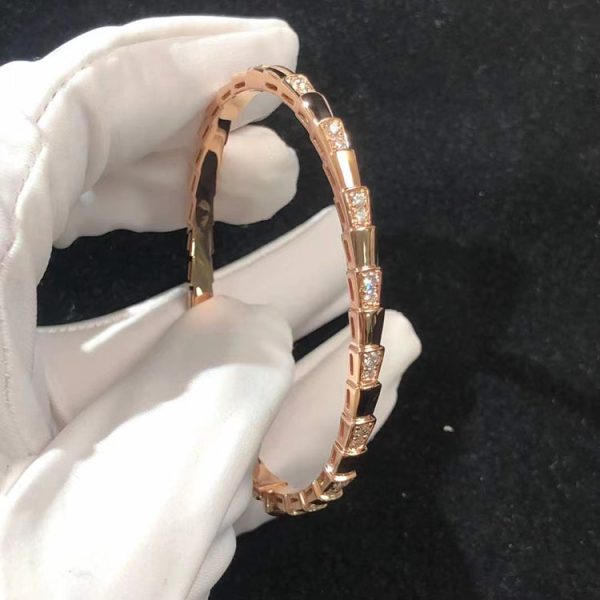 BVLGari Serpenti Vipper Bracelet Remake Natural Diamond 18K Rose Gold (2)