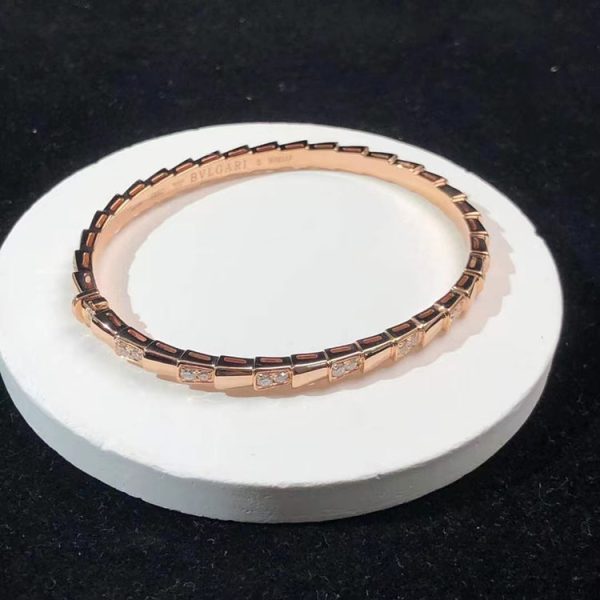 BVLGari Serpenti Vipper Bracelet Remake Natural Diamond 18K Rose Gold (2)