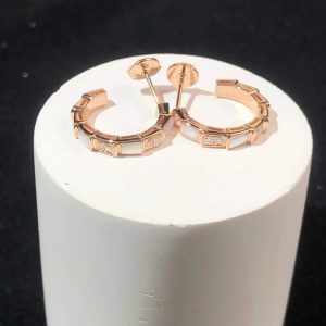 BVLGari Serpenti Vipper Earring Gemstone Diamond 18K Rose Gold Custom (2)