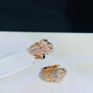 Bvlgari Serpenti Earring Custom Natural Diamond 18K Rose Gold (2)