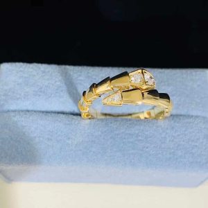 Bvlgari Serpenti Vipper Ring Natural Diamond 18K Gold Custom (2)