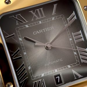 Cartier Santos CRW2SA0030 Gray Dial Demi Gold Best Replica BV Factory (1)