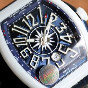 Franck Muller V45 White Ceramic Blue Dial Best Replica ABF Factory 45mm (2)