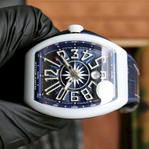 Franck Muller V45 White Ceramic Blue Dial Best Replica ABF Factory 45mm (2)