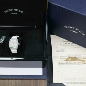 Franck Muller Vanguard V32 White Full Baguette Diamonds 36mm (2)