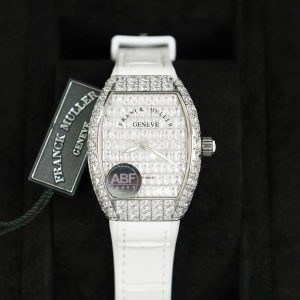 Franck Muller Vanguard V32 White Full Baguette Diamonds 36mm (2)