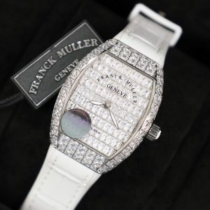 Franck Muller Vanguard V32 White Full Baguette Diamonds 36mm (2)