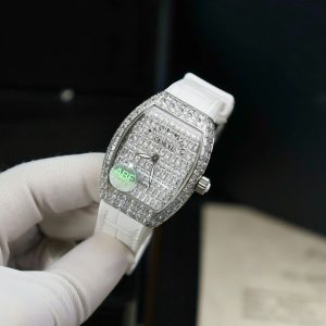 Franck Muller Vanguard V32 White Full Baguette Diamonds 36mm (2)