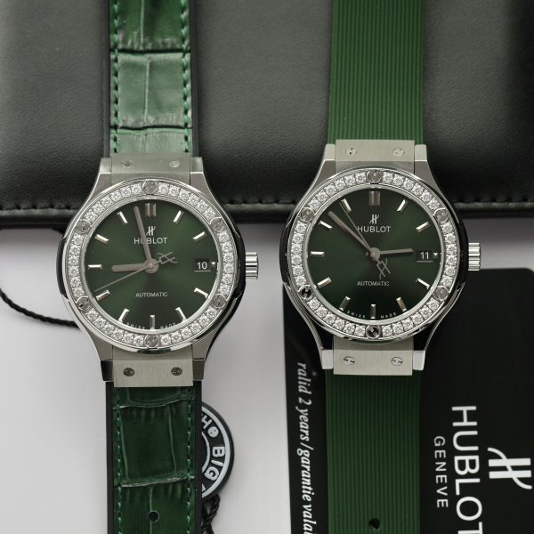 Hublot Classic Fusion Customs Bezel Moissanite Green Color 38mm (2)