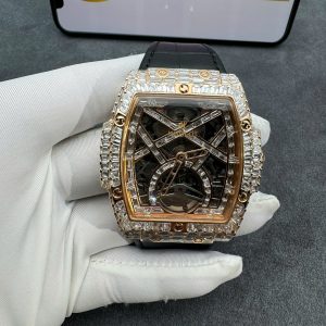 Hublot MP-06 Tourbillon Real Gold 18K Full Diamonds Baguette 45x51mm (2)