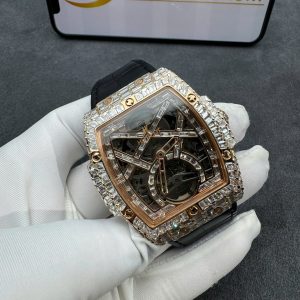 Hublot MP-06 Tourbillon Real Gold 18K Full Diamonds Baguette 45x51mm (2)