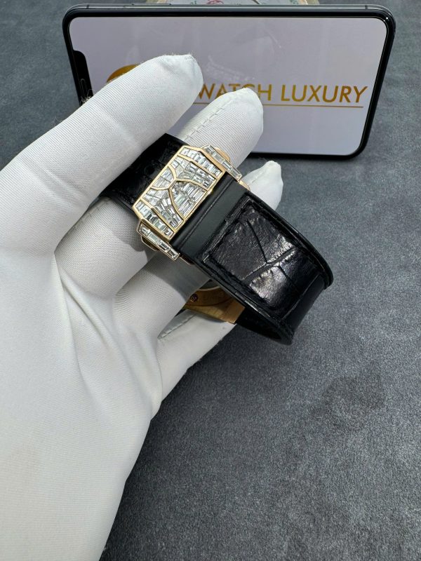 Hublot Sang Bleu Real Gold 18K Full Diamonds Baguette 45mm (3)