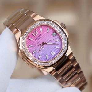 Patek Philippe Nautilus 7010R Pink Dial Best Replica Watch 32mm (2)