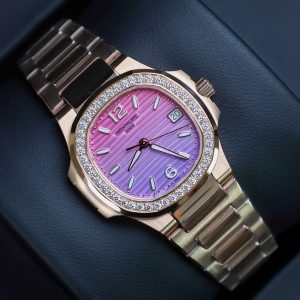 Patek Philippe Nautilus 7010R Pink Dial Best Replica Watch 32mm (2)