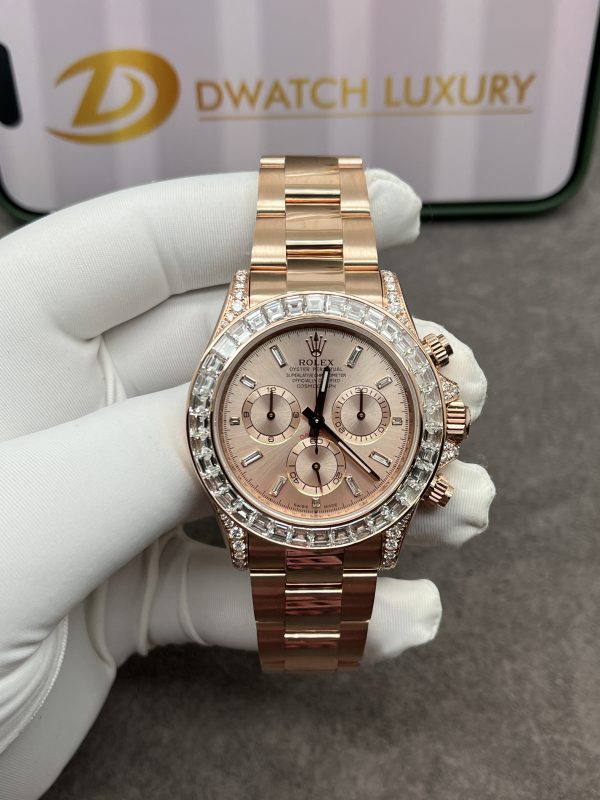 Rolex Cosmograph Daytona 126595TBR Real Gold & Diamonds Baguette 40mm (8)