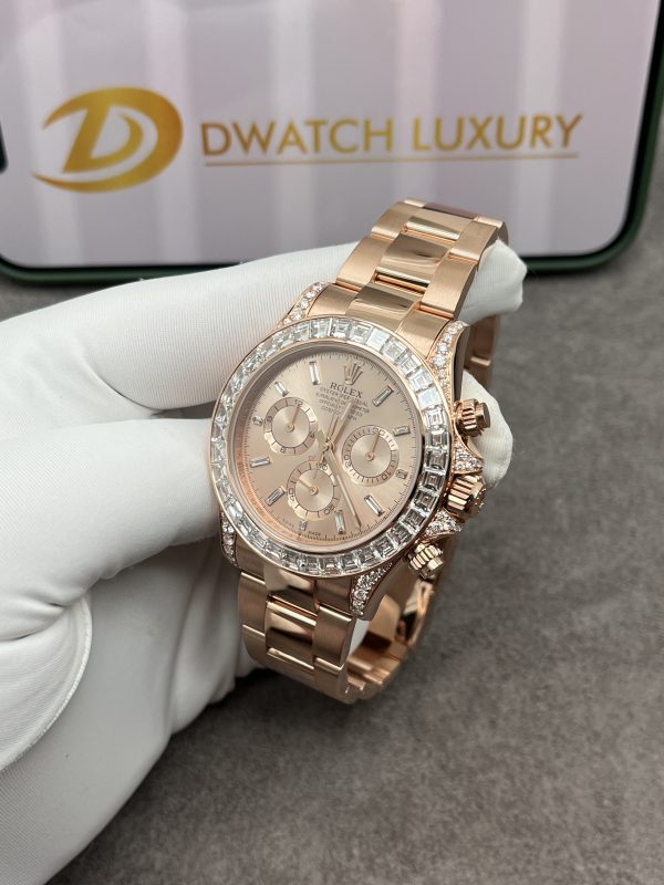 Rolex Cosmograph Daytona 126595TBR Real Gold & Diamonds Baguette 40mm (8)