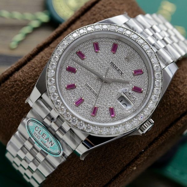 Rolex DateJust 126334 Customs Moissanite Diamonds Dial Best Replica 41mm