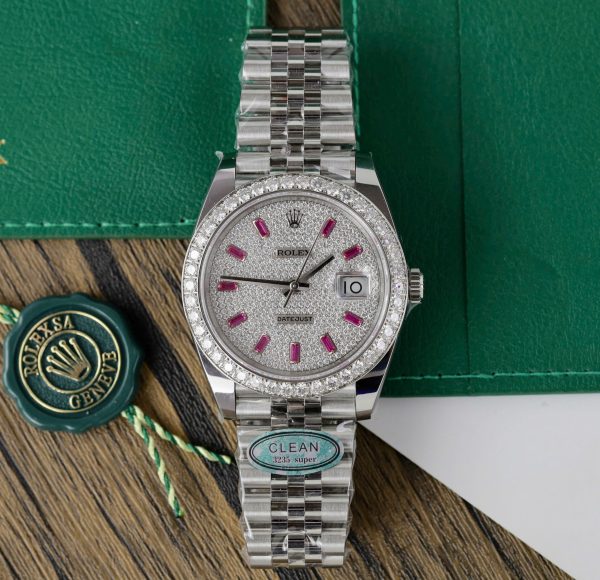 Rolex DateJust 126334 Customs Moissanite Diamonds Dial Best Replica 41mm