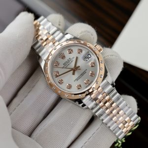 Rolex DateJust Bezel Diamonds Best Replica Demi Rose Gold 31mm (1)