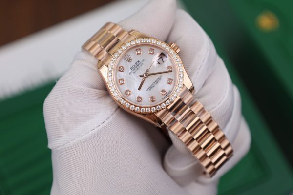 Rolex DateJust Bezel Moissanite Diamonds MOP Dial Women's 31mm (5)