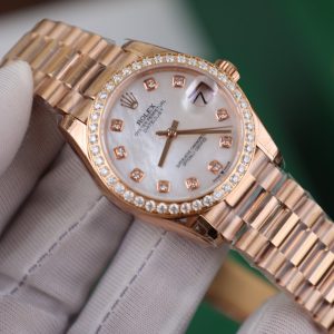 Rolex DateJust Bezel Moissanite Diamonds MOP Dial Women's 31mm (5)