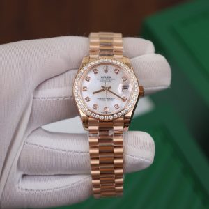 Rolex DateJust Bezel Moissanite Diamonds MOP Dial Women's 31mm (5)