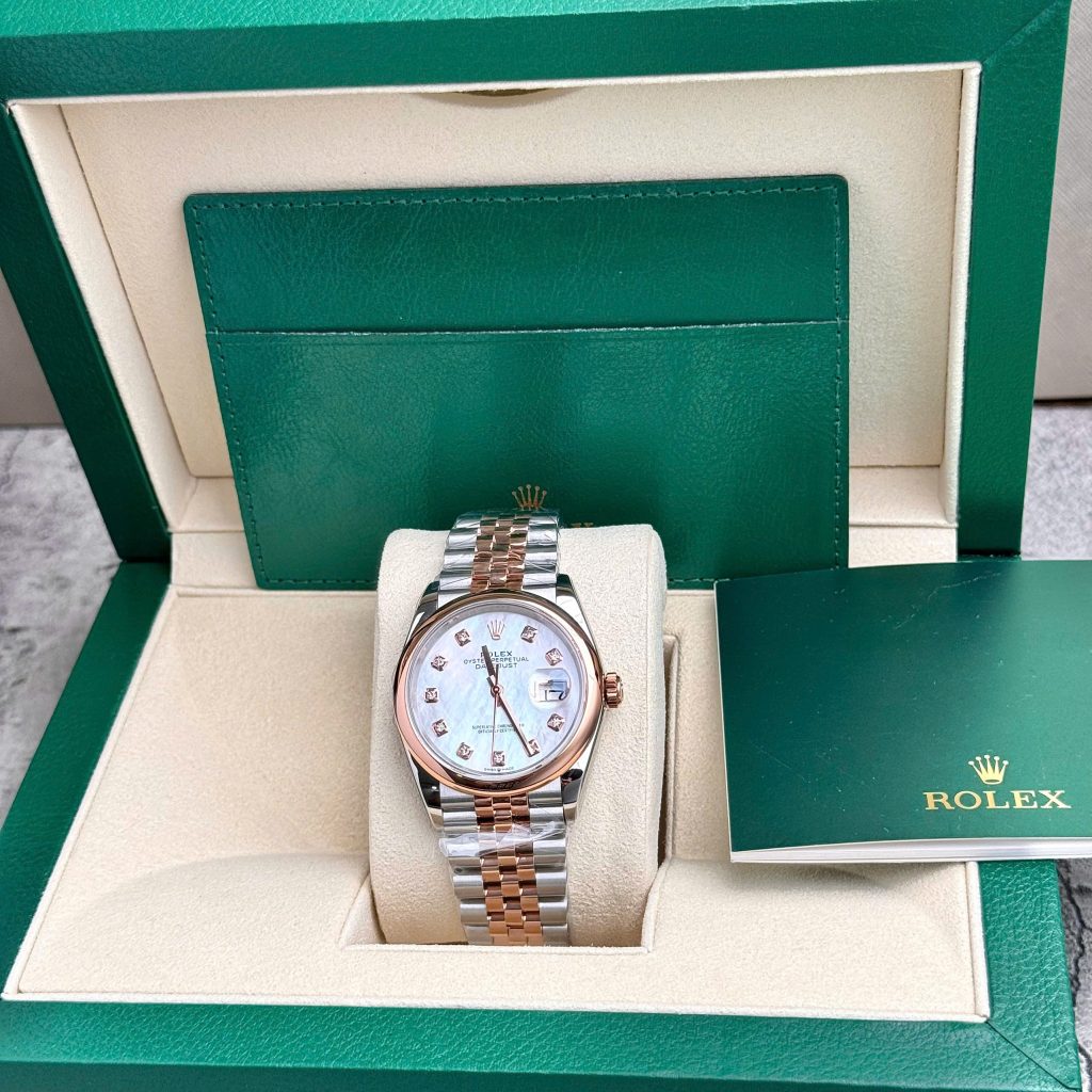 Rolex DateJust Mother Of Pearl Dial Best Replica Demi Rose Gold 31mm (2)