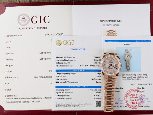 Rolex Day-Date Customs Moissanite Diamonds Dial Gold Wrapped 40mm (3)