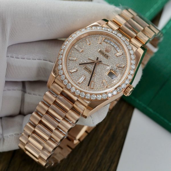 Rolex Day-Date Customs Moissanite Diamonds Dial Gold Wrapped 40mm