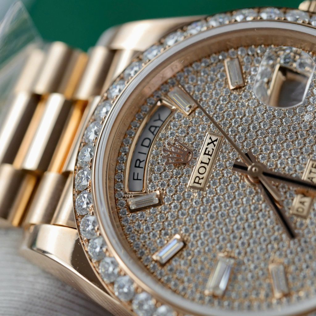 Rolex Day-Date Customs Moissanite Diamonds Dial Gold Wrapped 40mm